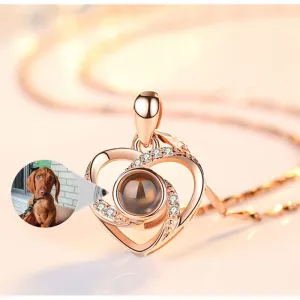 Custom Pet Photo Heart Necklace