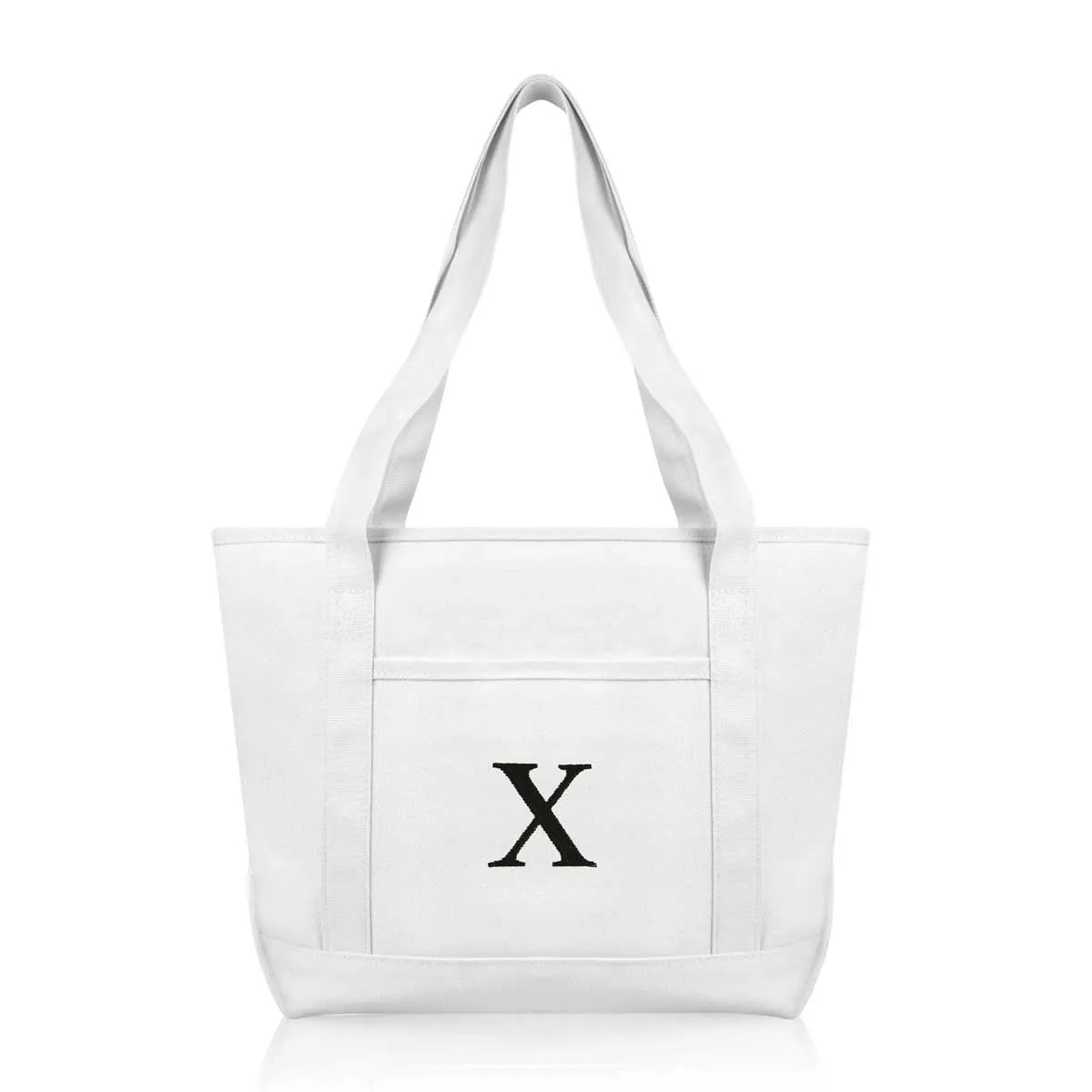 Dalix Medium Personalized Tote Bag Monogrammed Initial Letter - X