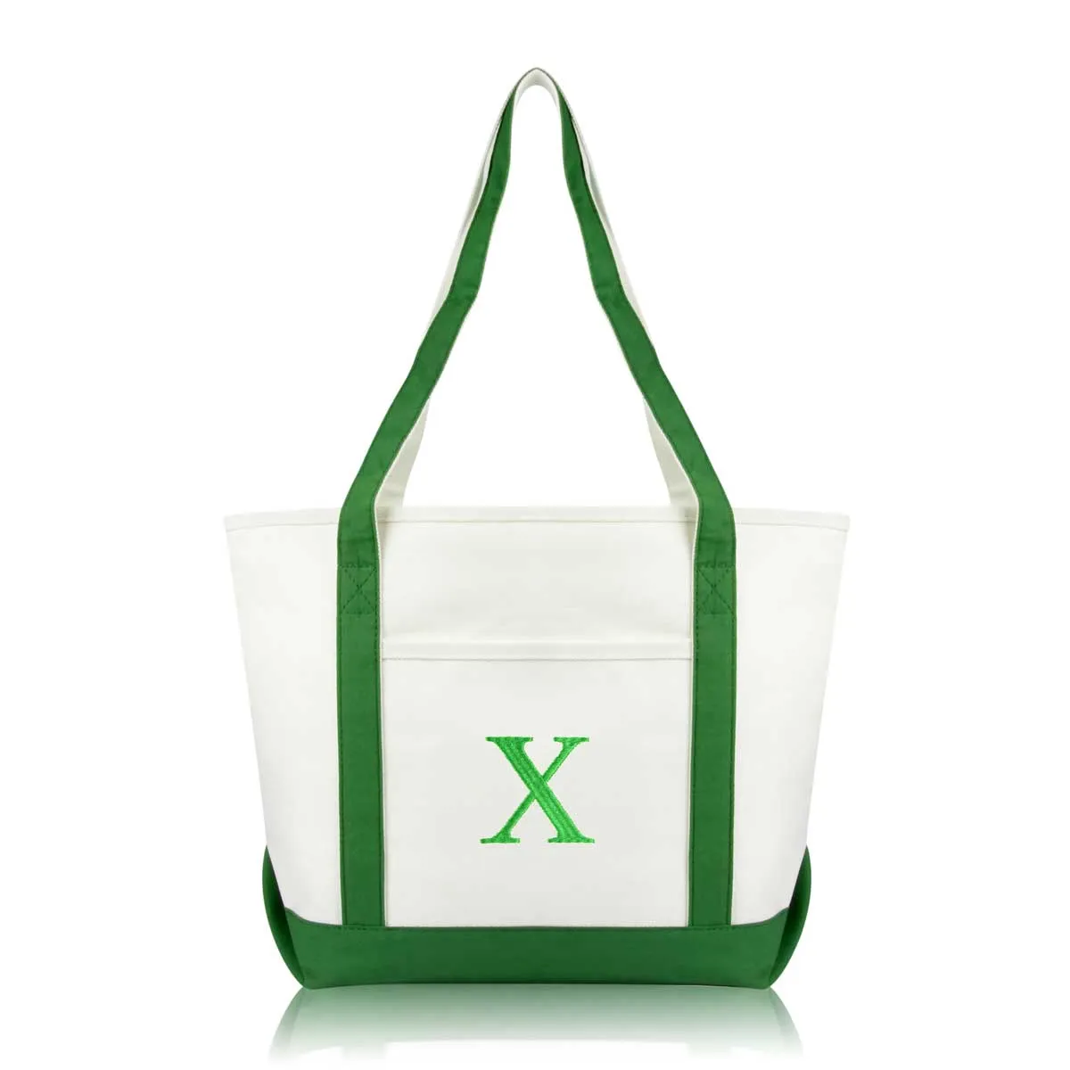 Dalix Medium Personalized Tote Bag Monogrammed Initial Letter - X
