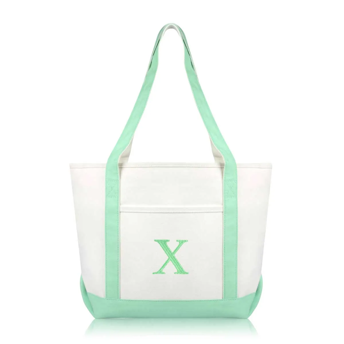 Dalix Medium Personalized Tote Bag Monogrammed Initial Letter - X
