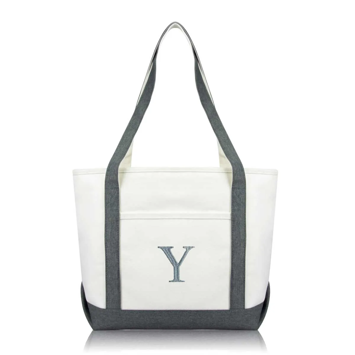 Dalix Medium Personalized Tote Bag Monogrammed Initial Letter - Y