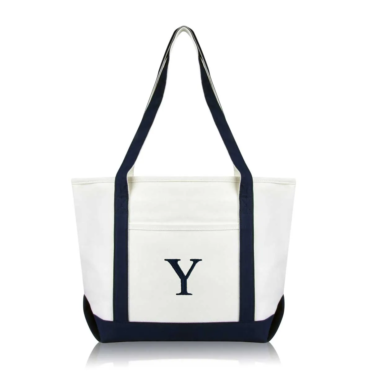 Dalix Medium Personalized Tote Bag Monogrammed Initial Letter - Y