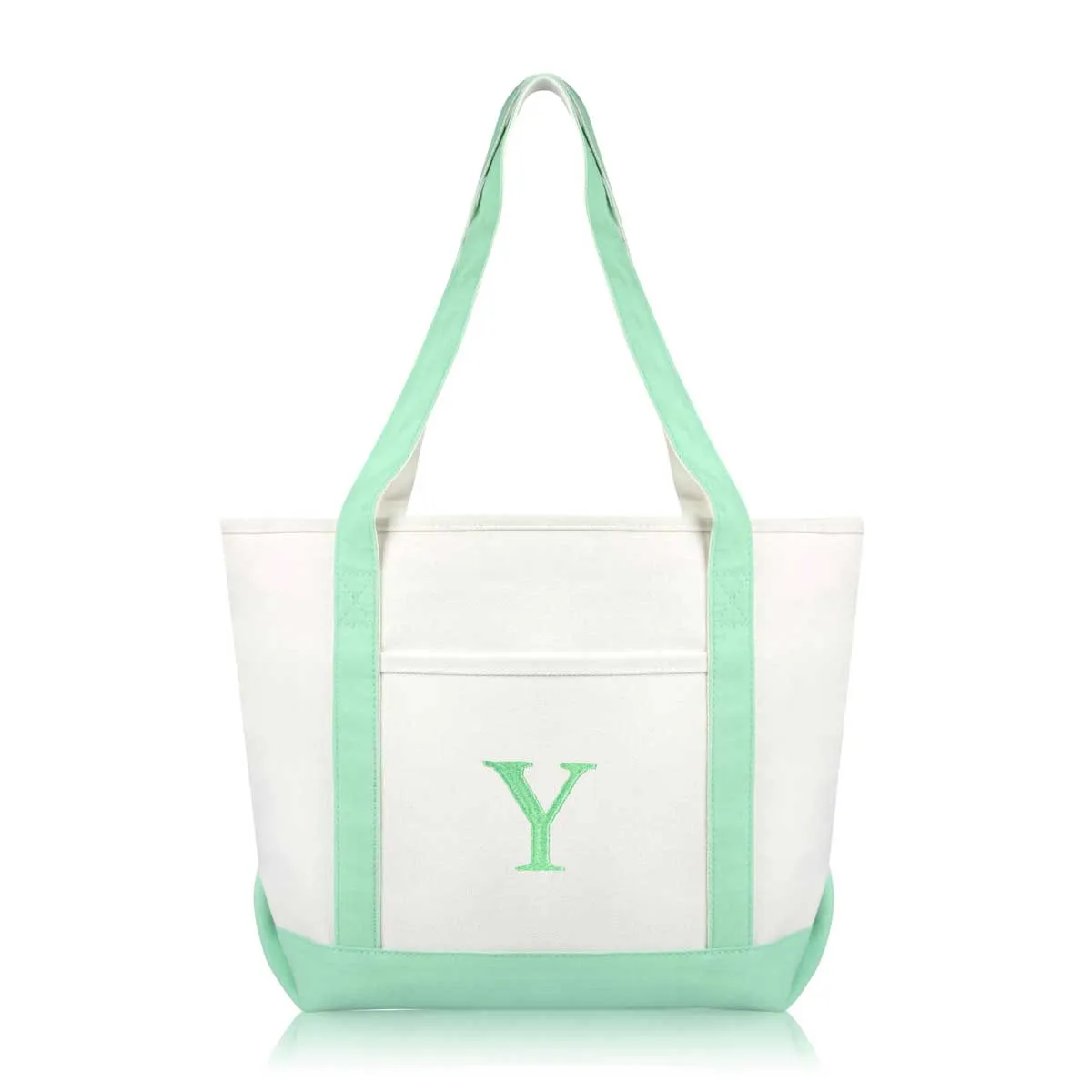 Dalix Medium Personalized Tote Bag Monogrammed Initial Letter - Y