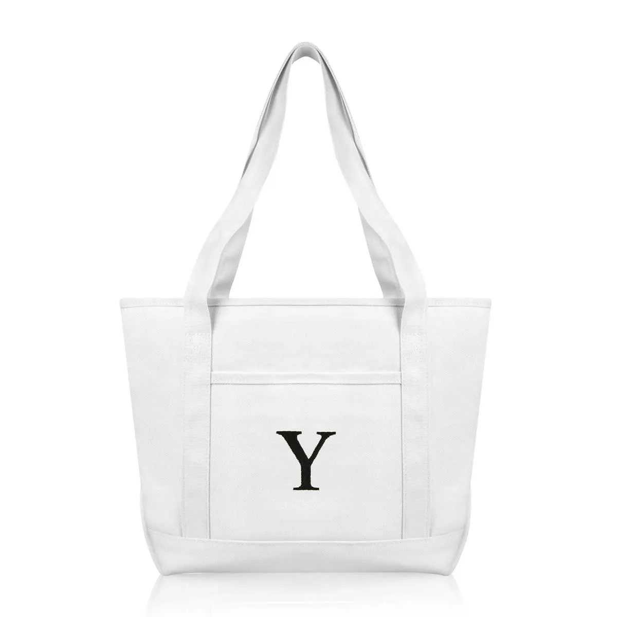 Dalix Medium Personalized Tote Bag Monogrammed Initial Letter - Y
