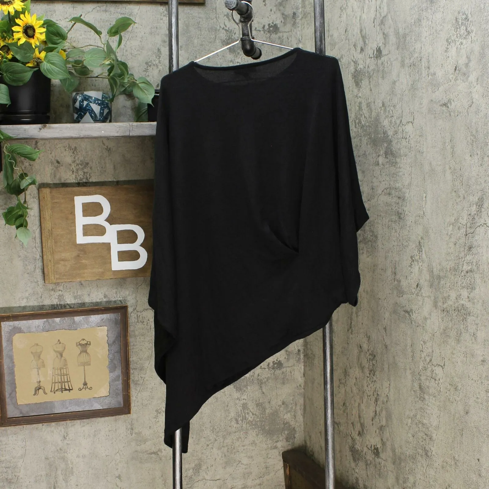 DG2 by Diane Gilman Women's Asymmetric Twist Front Poncho Top