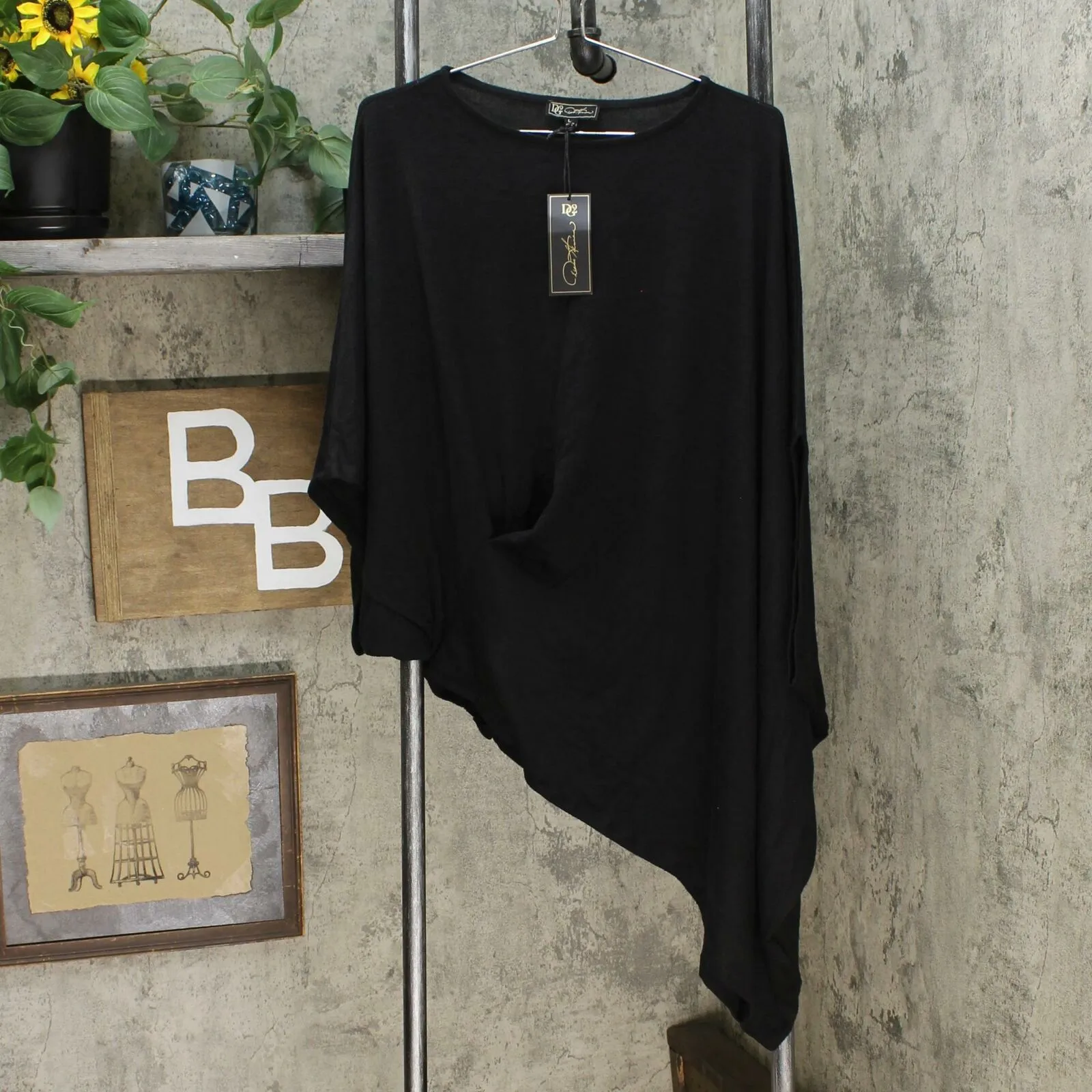 DG2 by Diane Gilman Women's Asymmetric Twist Front Poncho Top