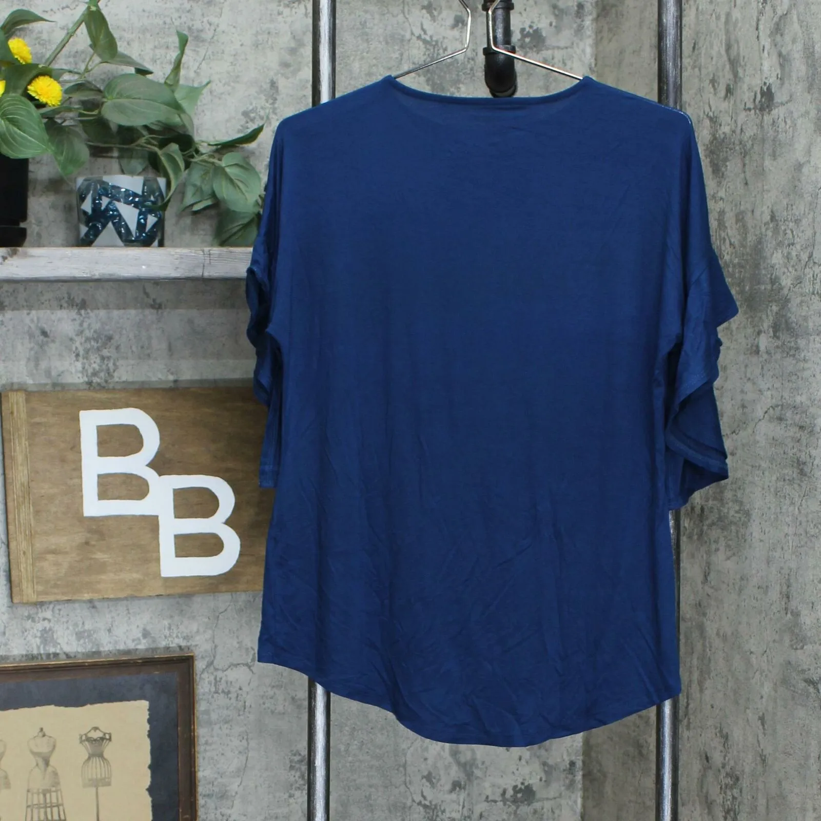 DG2 by Diane Gilman Women's Ruffle Sleeve Dolman Knit Top