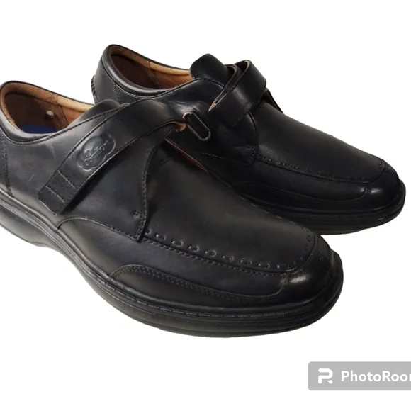 Dr. Comfort Frank Mens 12W Dress Shoe Loafer Black Leather Diabetic Orthopedic•