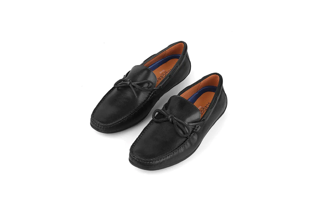Duchesne Ribboned Driving Shoe - Black