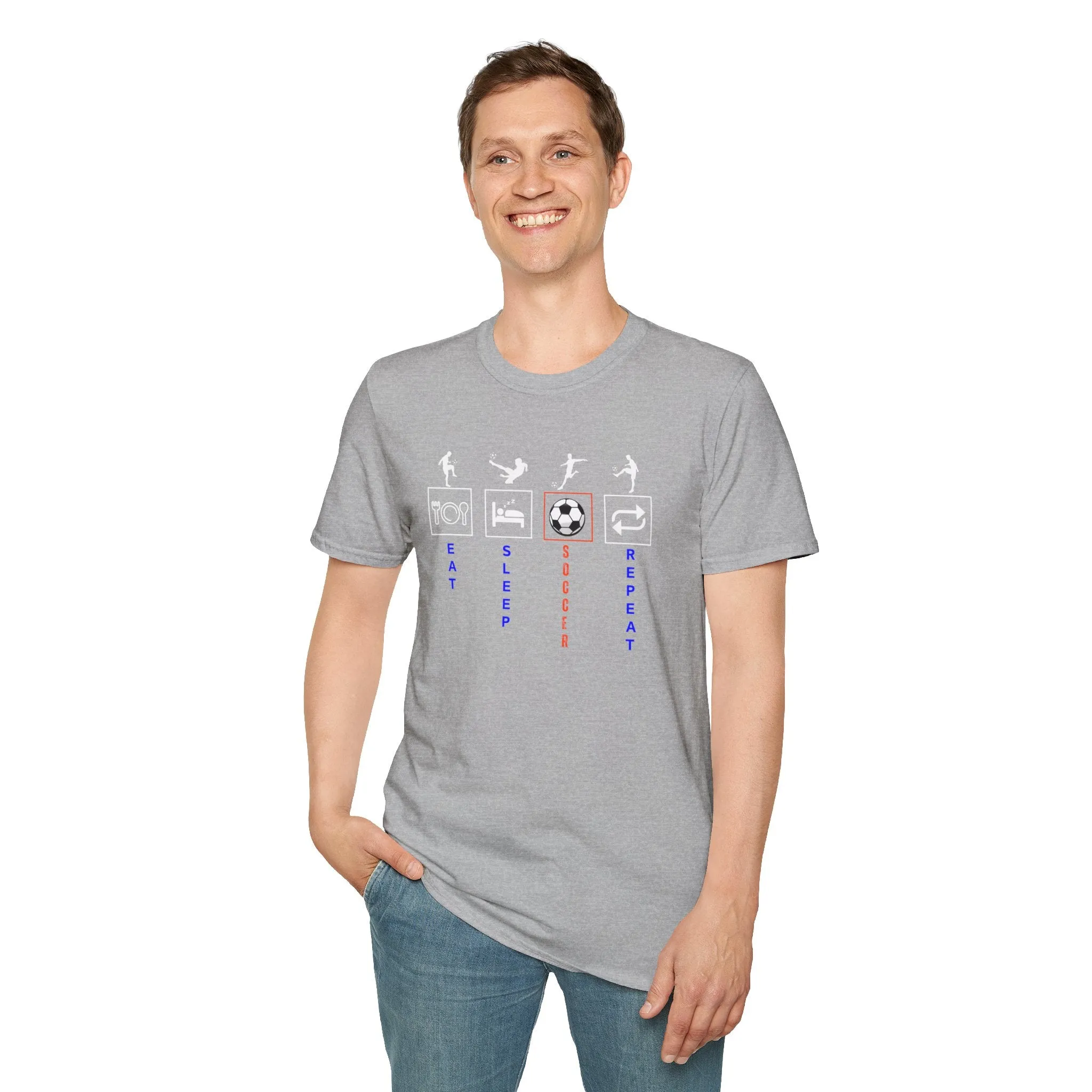Eat Sleep Soccer Repeat Unisex Softstyle T-Shirt