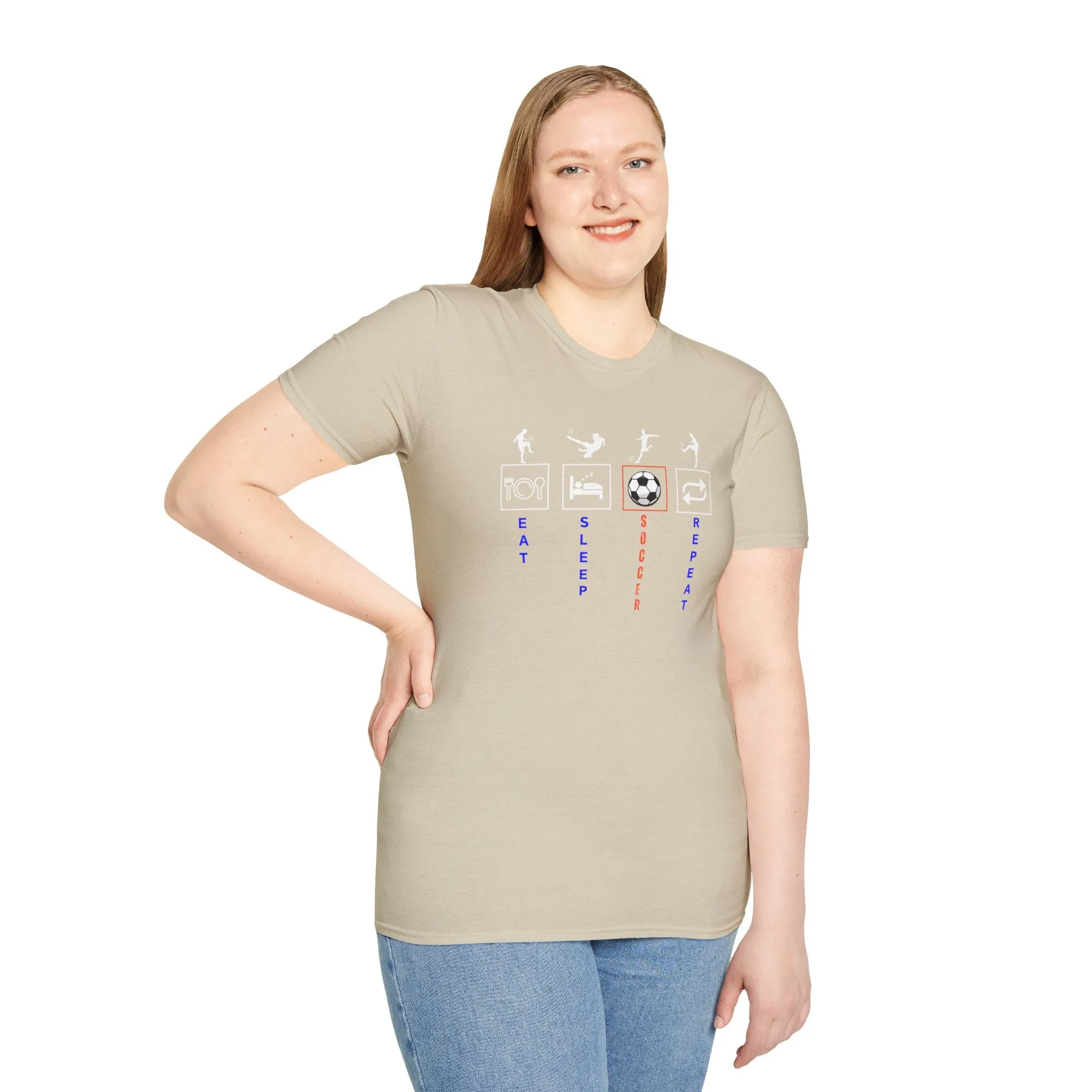 Eat Sleep Soccer Repeat Unisex Softstyle T-Shirt