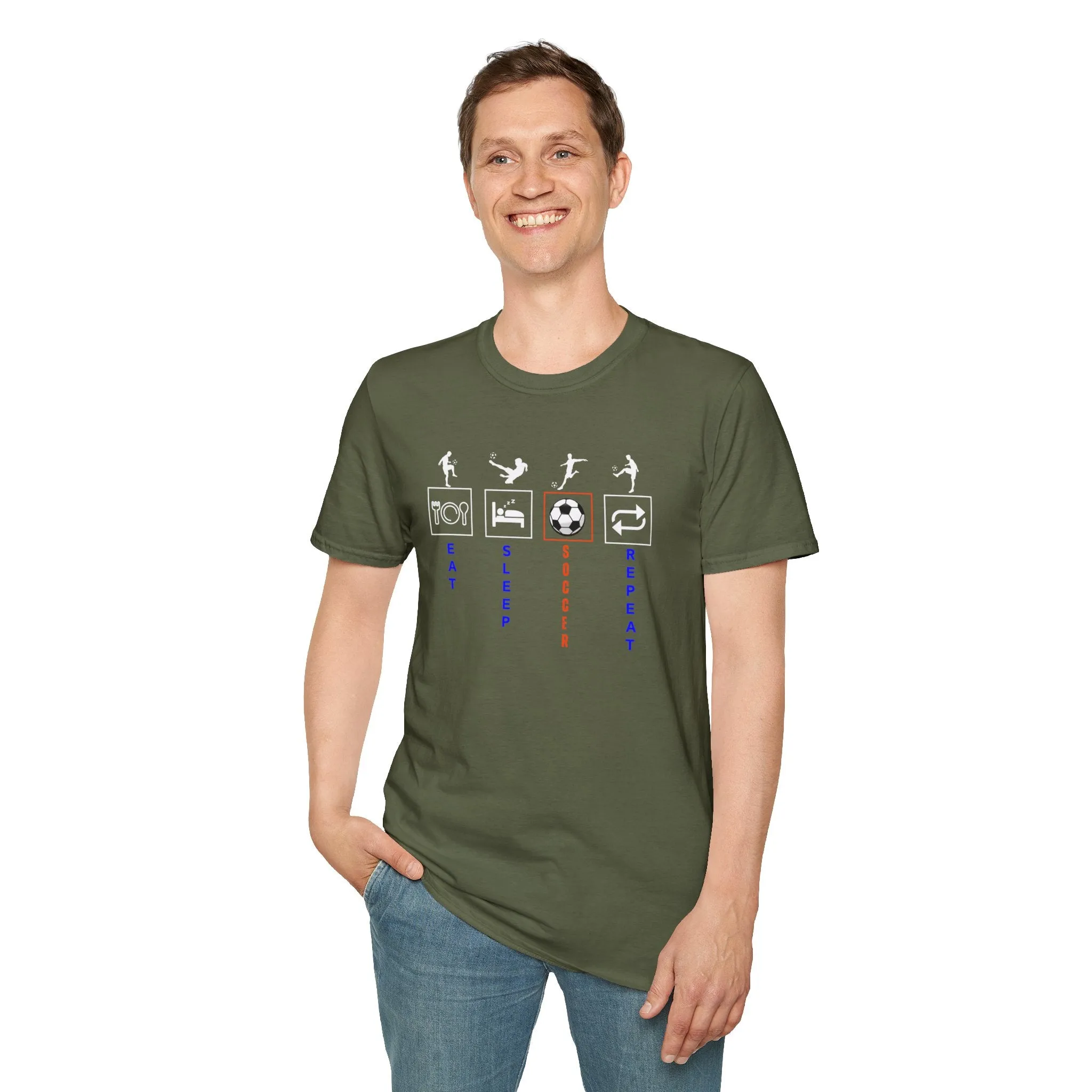 Eat Sleep Soccer Repeat Unisex Softstyle T-Shirt