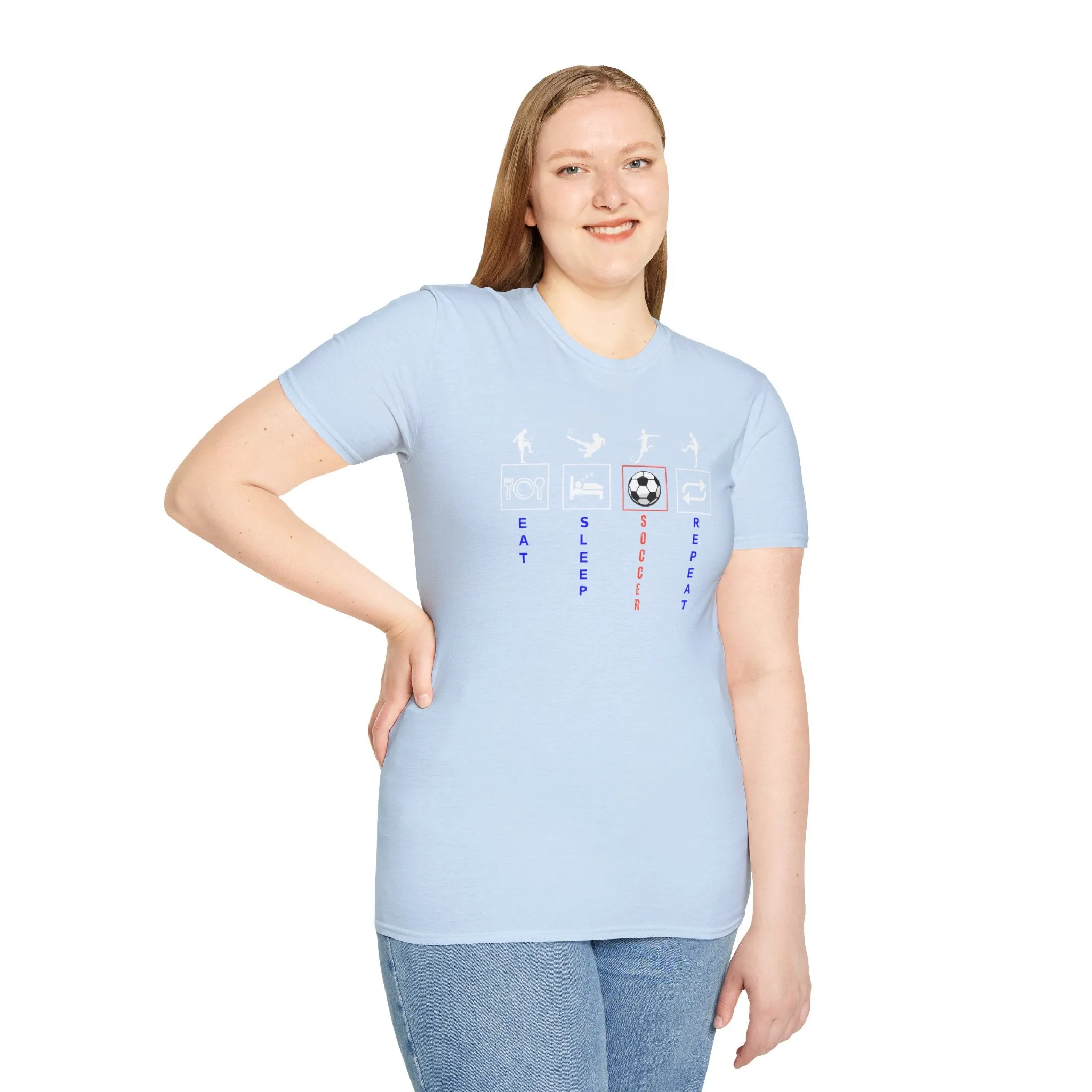 Eat Sleep Soccer Repeat Unisex Softstyle T-Shirt