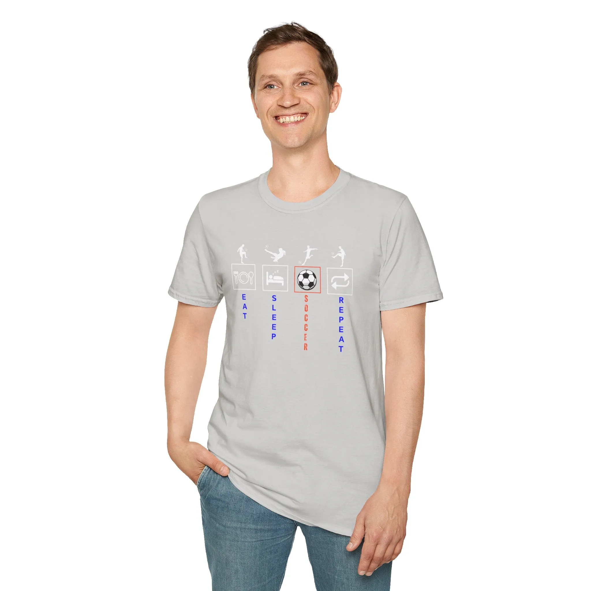 Eat Sleep Soccer Repeat Unisex Softstyle T-Shirt