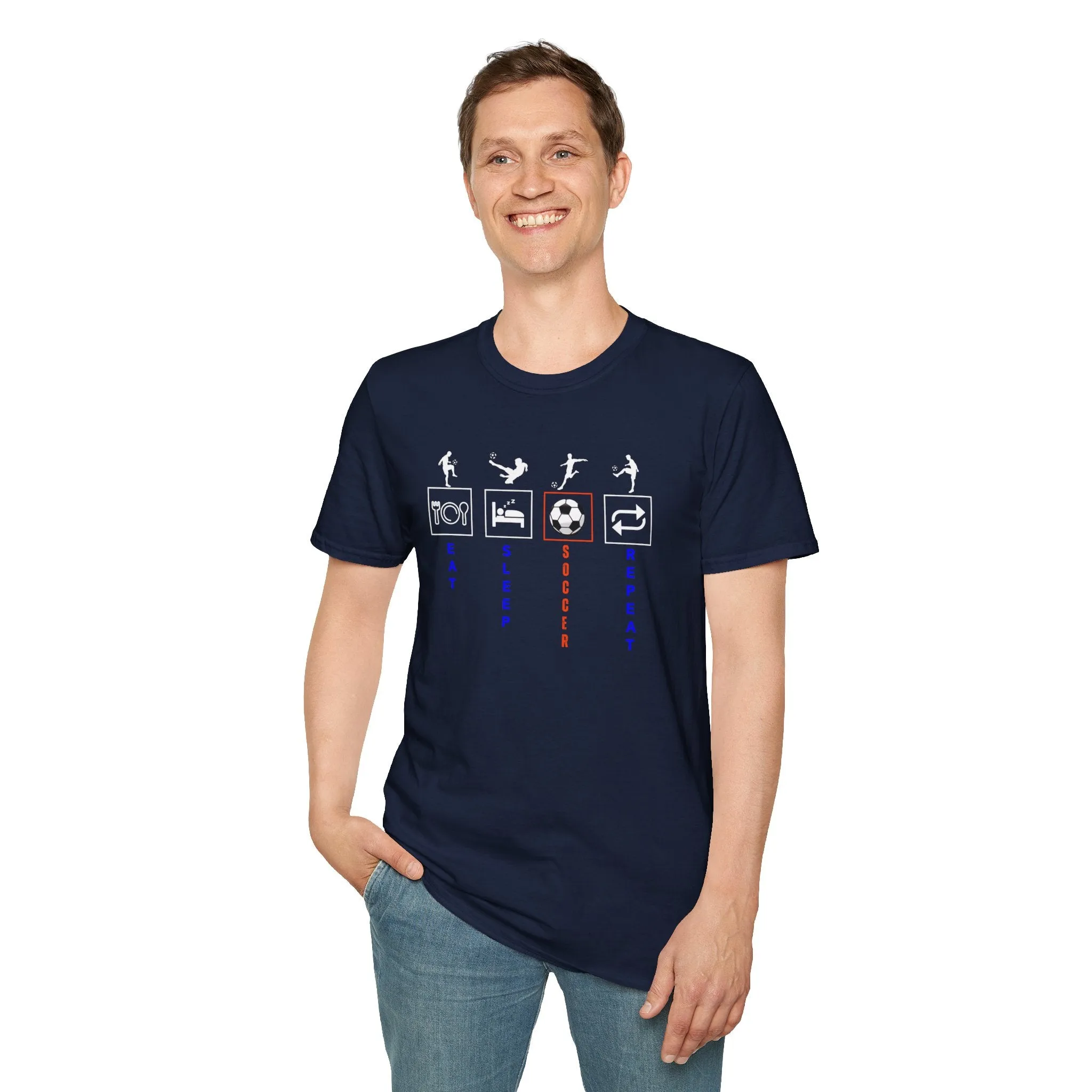 Eat Sleep Soccer Repeat Unisex Softstyle T-Shirt