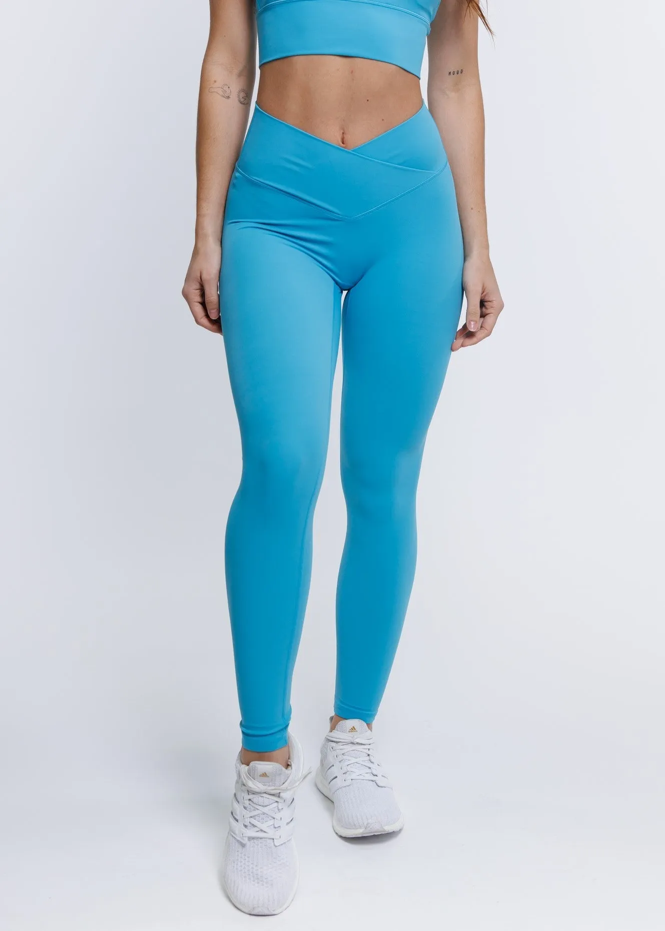 Elevate Cross Leggings - Turquoise