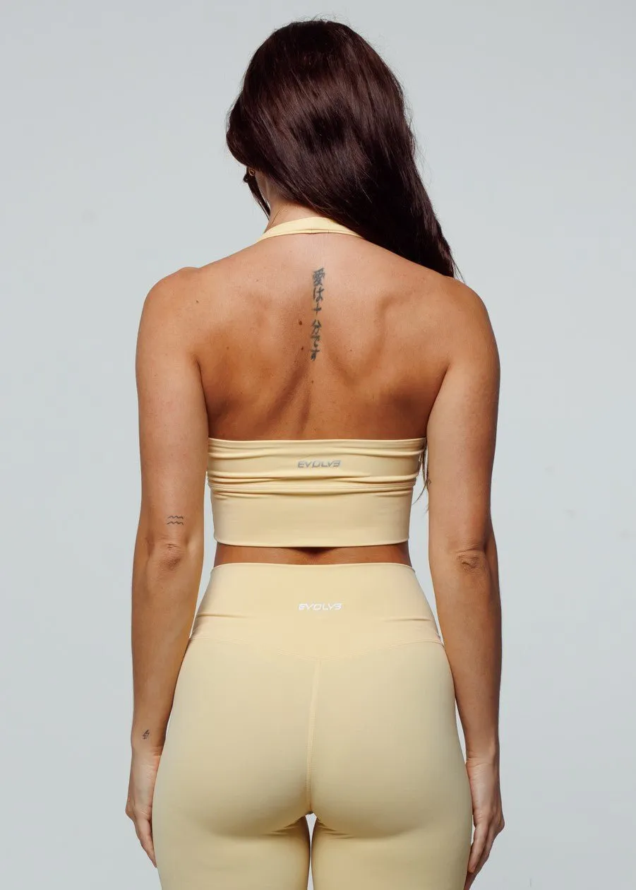 Elevate Halter Bra - Buttermilk