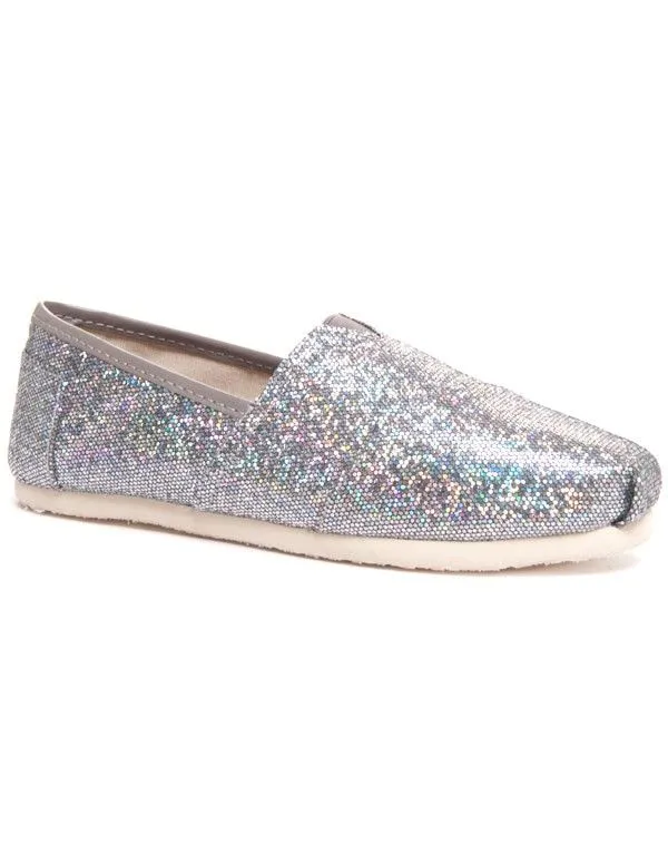 Espadrille argent brillante