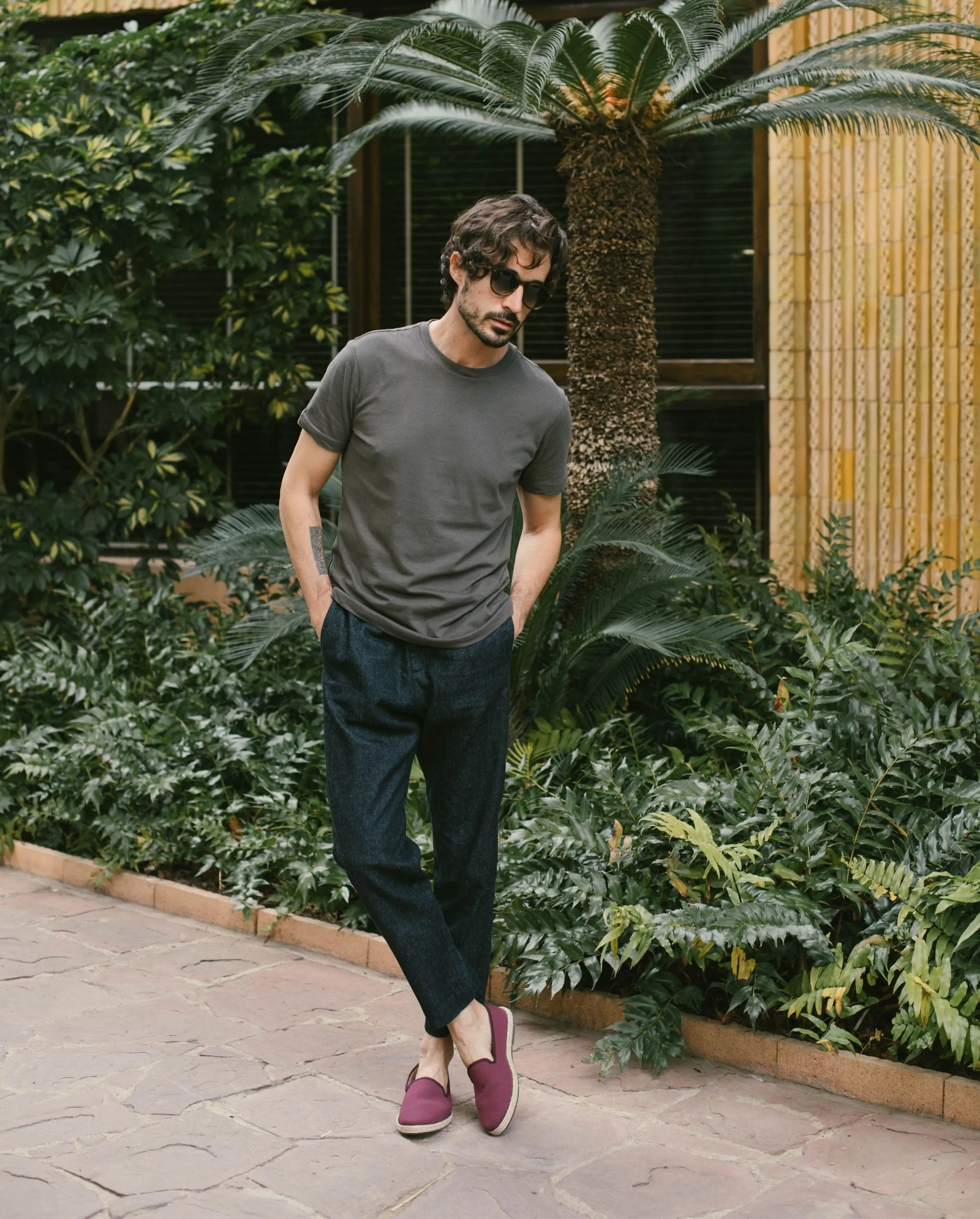 Espadrille homme PET recyclé, rouge bordeaux