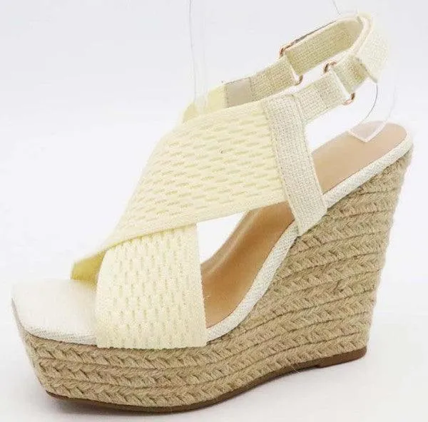 Espadrille Platform Wedge High Heel Dressy Sandal