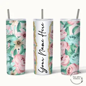 Floral Name 20 oz. Skinny Tumbler