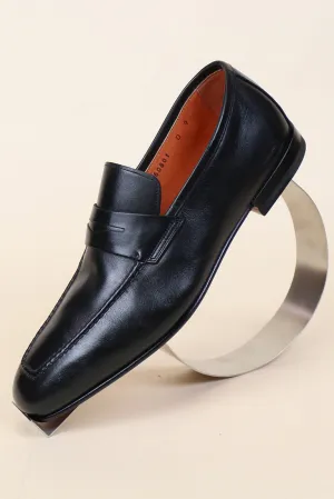 Fox Black Leather Loafer