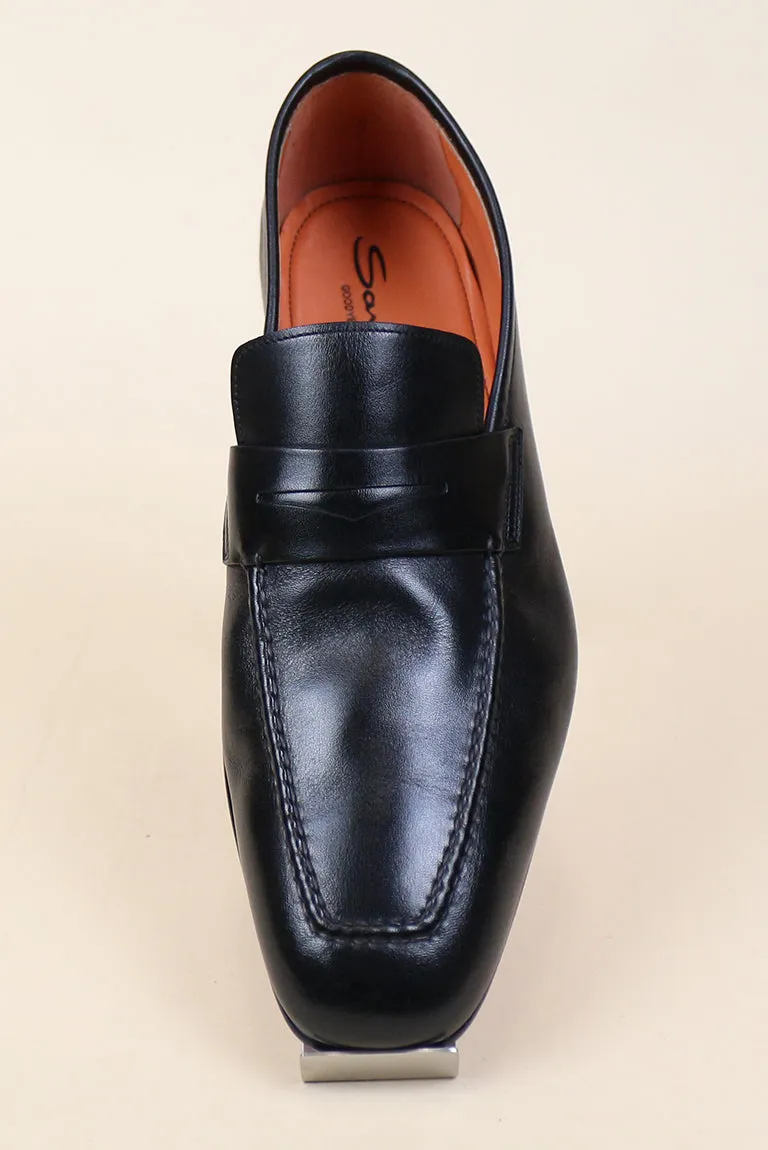 Fox Black Leather Loafer