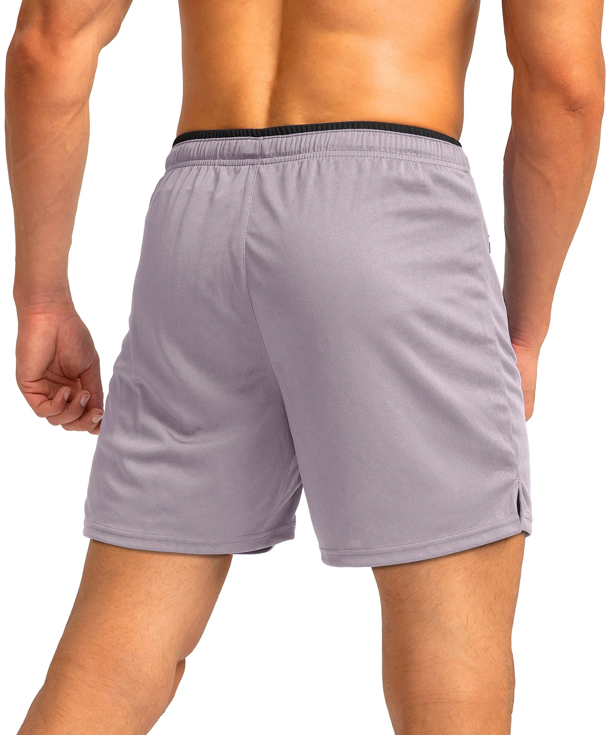 G Gradual Men's Running Shorts with Zipper Pockets Quick Dry Gym Athletic Workout 5" Shorts for Men (Light Grey)