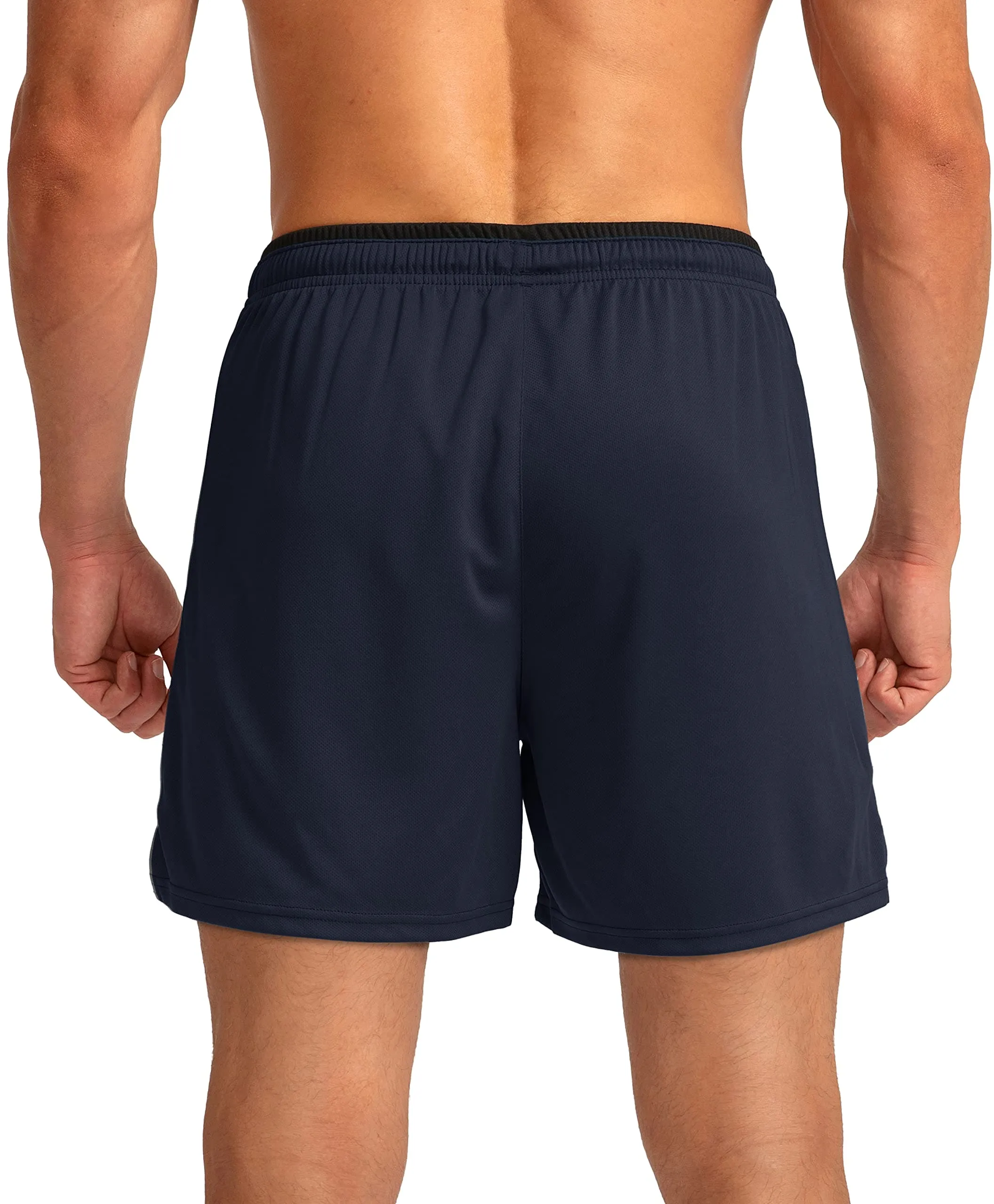 G Gradual Men's Running Shorts with Zipper Pockets Quick Dry Gym Athletic Workout 5" Shorts for Men (Navy)