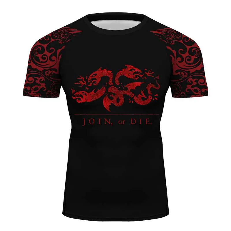 Game of Thrones House Targaryen Short Sleeve MMA BJJ Fitness Running Cycling Use Tee