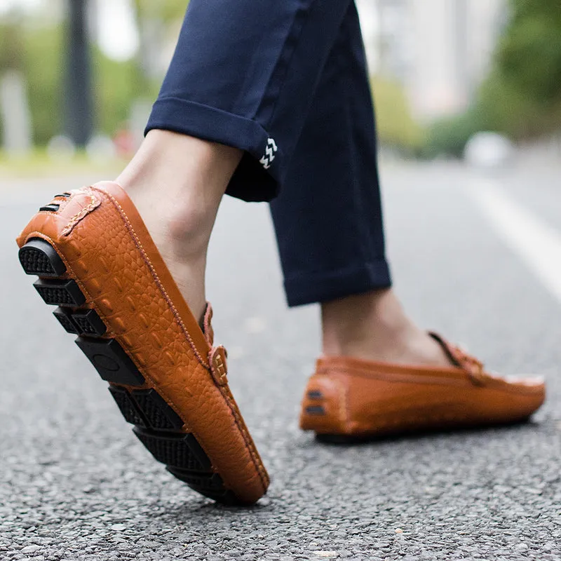 genuine Leather Casual Boat Shoes Men