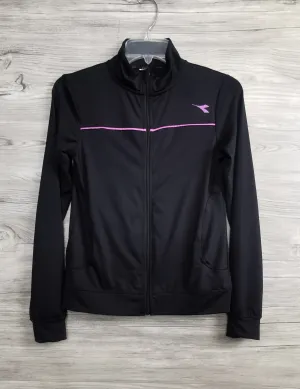 GIRL SIZE 12/14 YEARS - DIADORA, Black, Zippered Athletic Jacket EUC B36