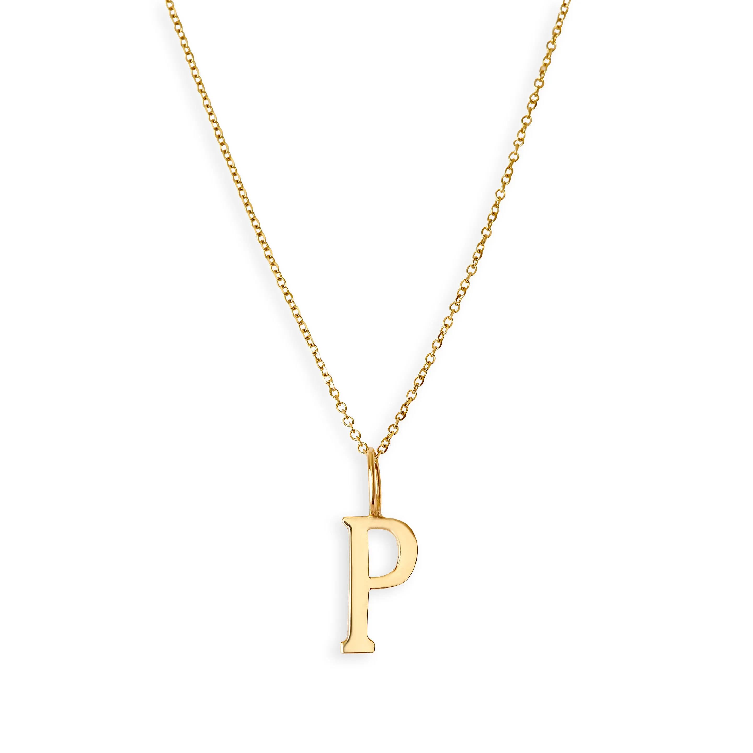 Gold Initial Charm Necklace
