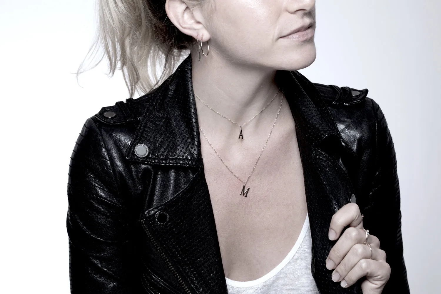 Gold Initial Charm Necklace