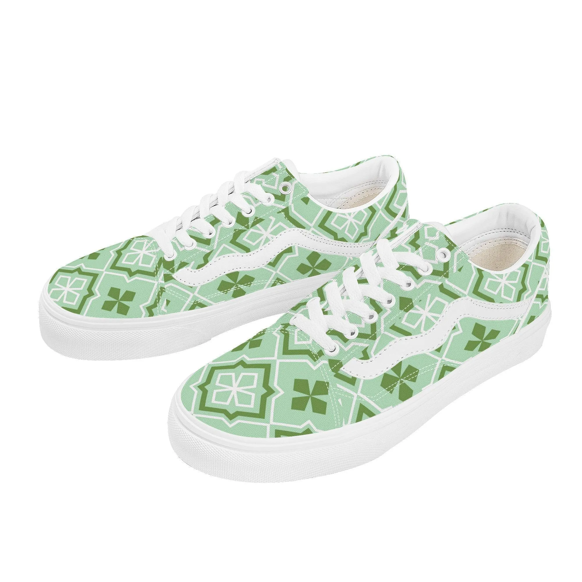 Green Low Top Flat Sneaker