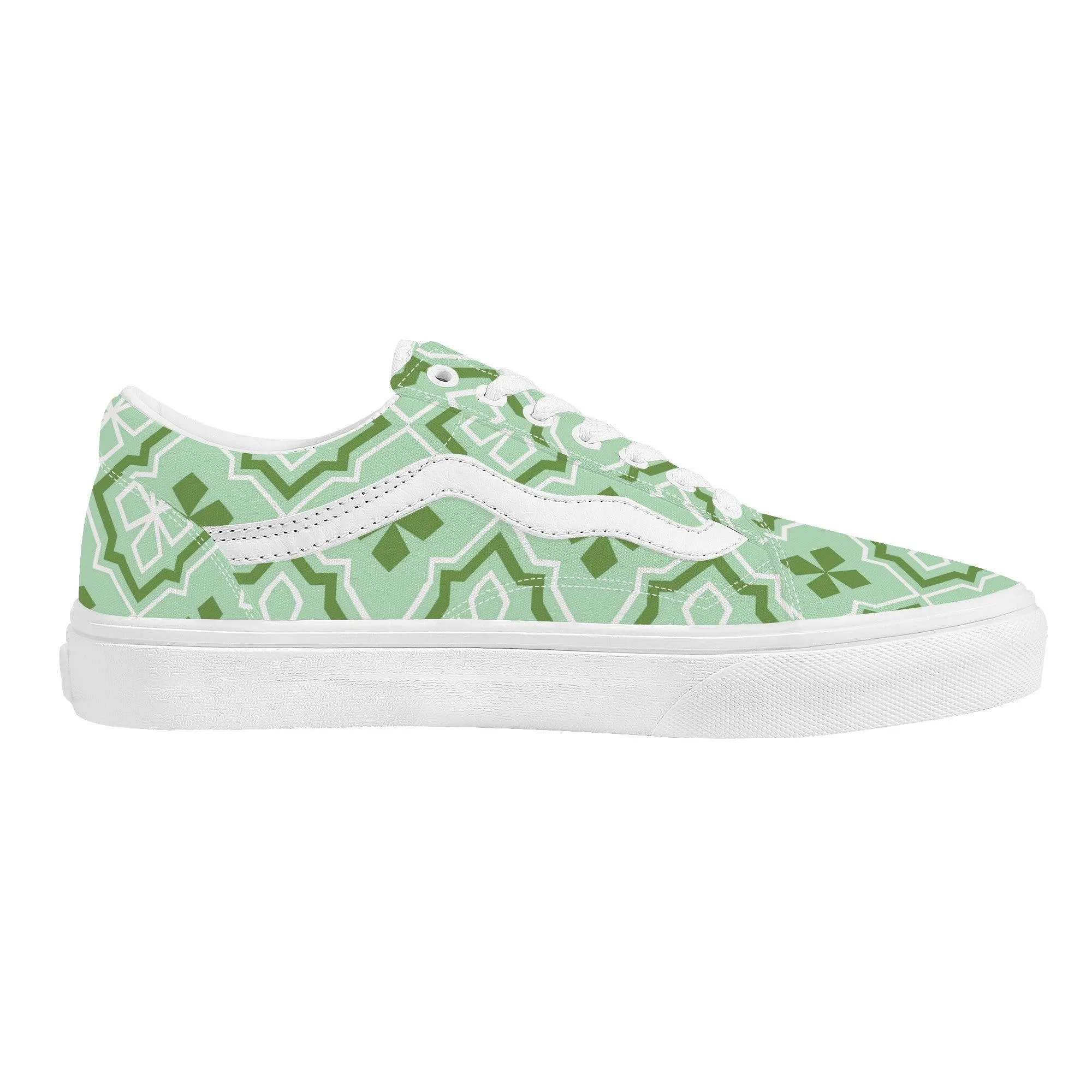 Green Low Top Flat Sneaker