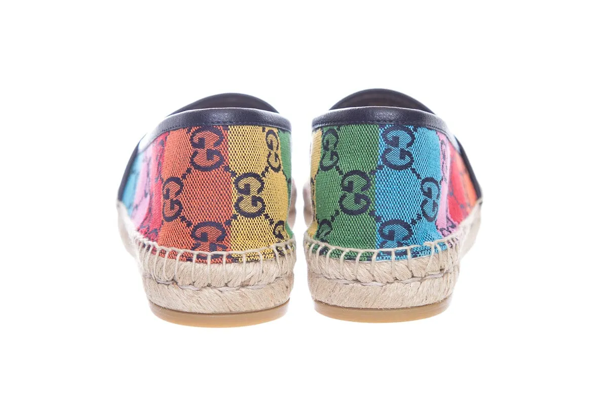 Gucci Multicolor Rainbow GG Espadrille SZ 37.5