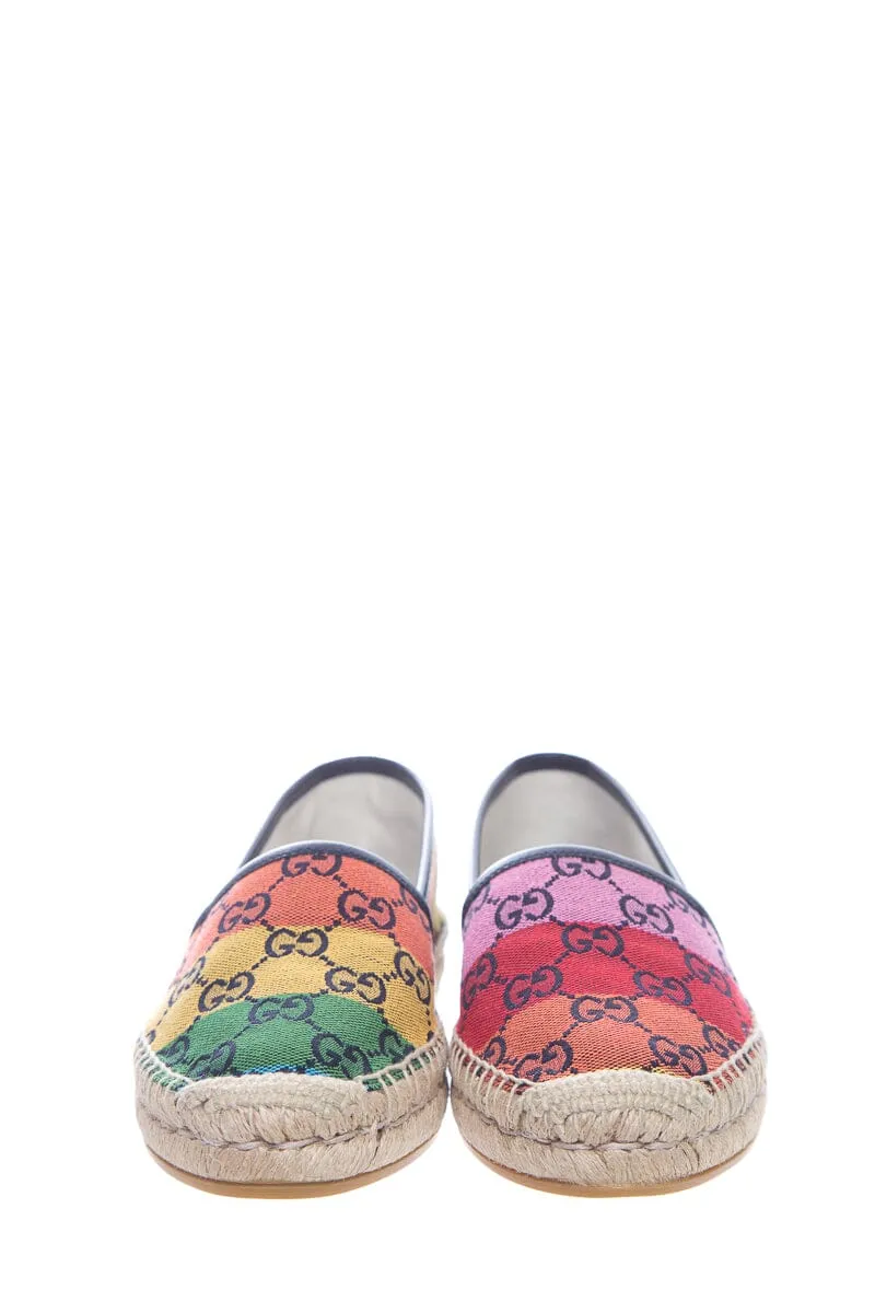 Gucci Multicolor Rainbow GG Espadrille SZ 37.5