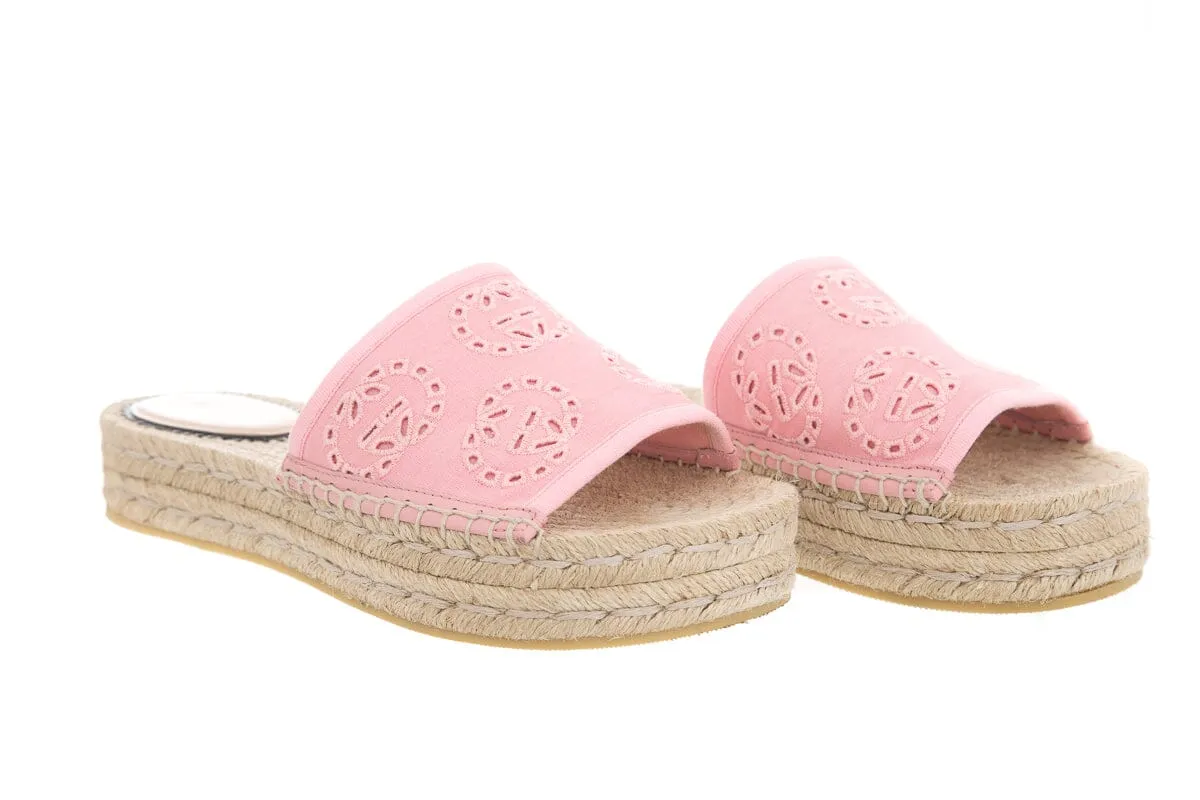 Gucci Pink GG Eyelet Espadrille SZ 36