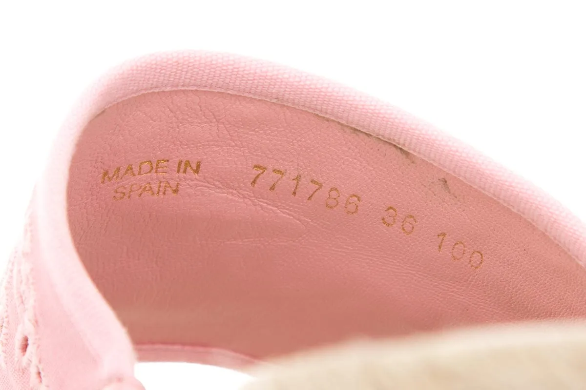 Gucci Pink GG Eyelet Espadrille SZ 36