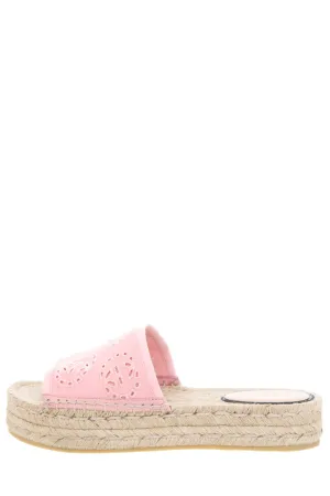 Gucci Pink GG Eyelet Espadrille SZ 36