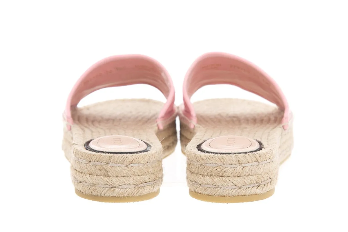 Gucci Pink GG Eyelet Espadrille SZ 36