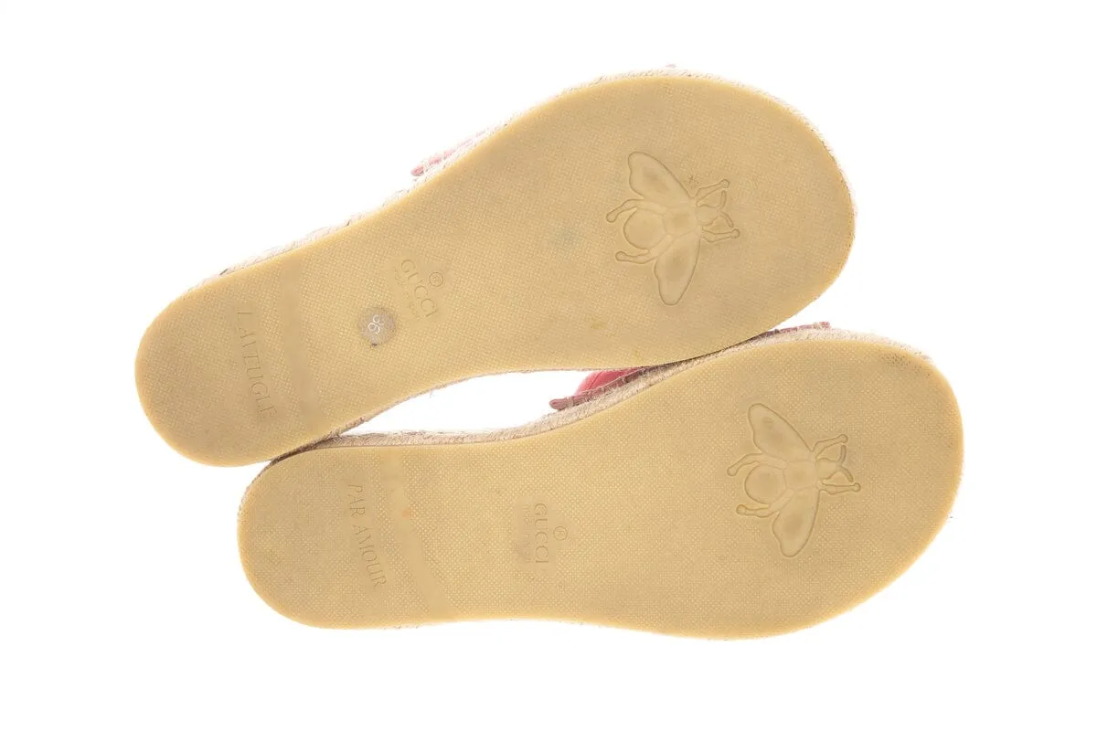 Gucci Pink GG Eyelet Espadrille SZ 36