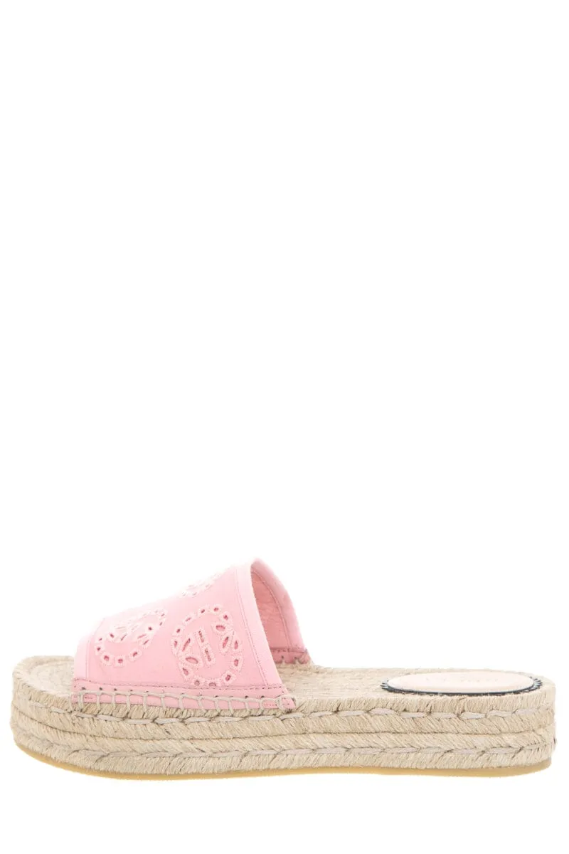 Gucci Pink GG Eyelet Espadrille SZ 36