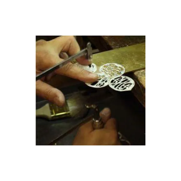 Handcut Monogram Twisted Bangle