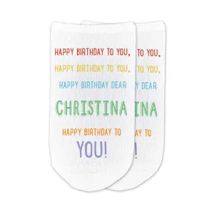 Happy Birthday To You Personalized Socks With A Name
