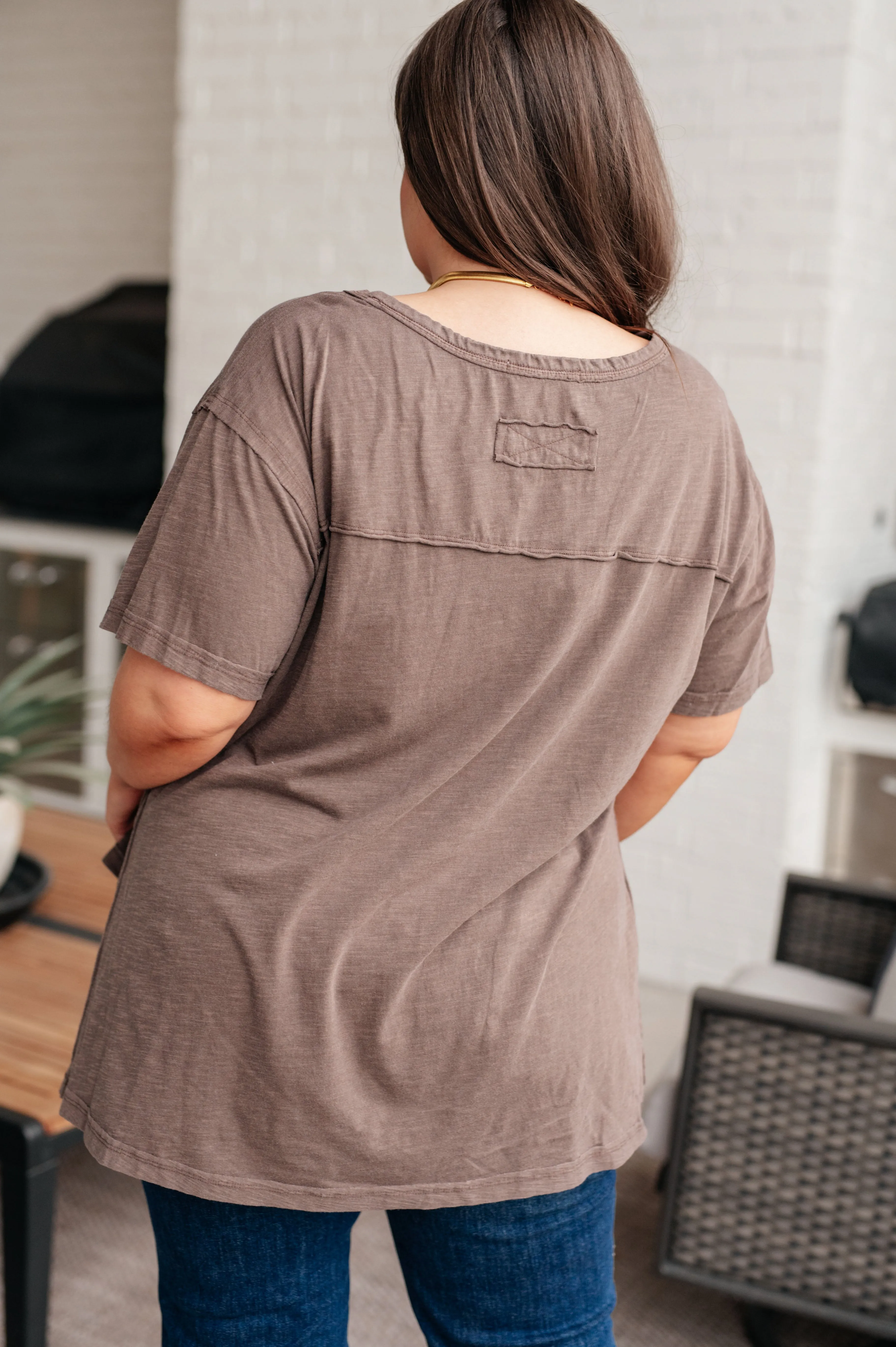 Hazel Blues® |  Let Me Live Relaxed Tee in Brown