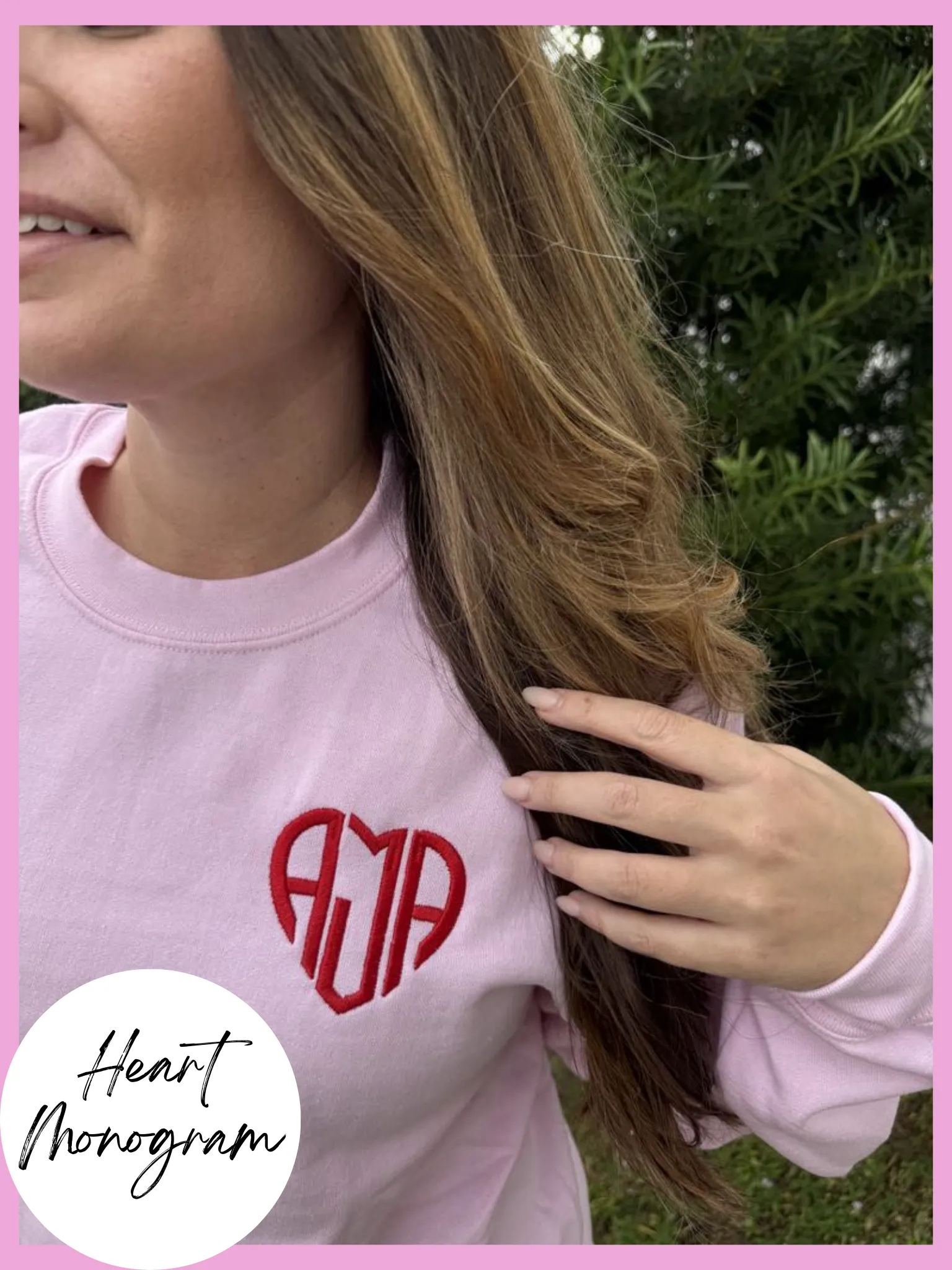 Heart Monogram Crewneck Sweatshirt (Ships in 2-3 Weeks)