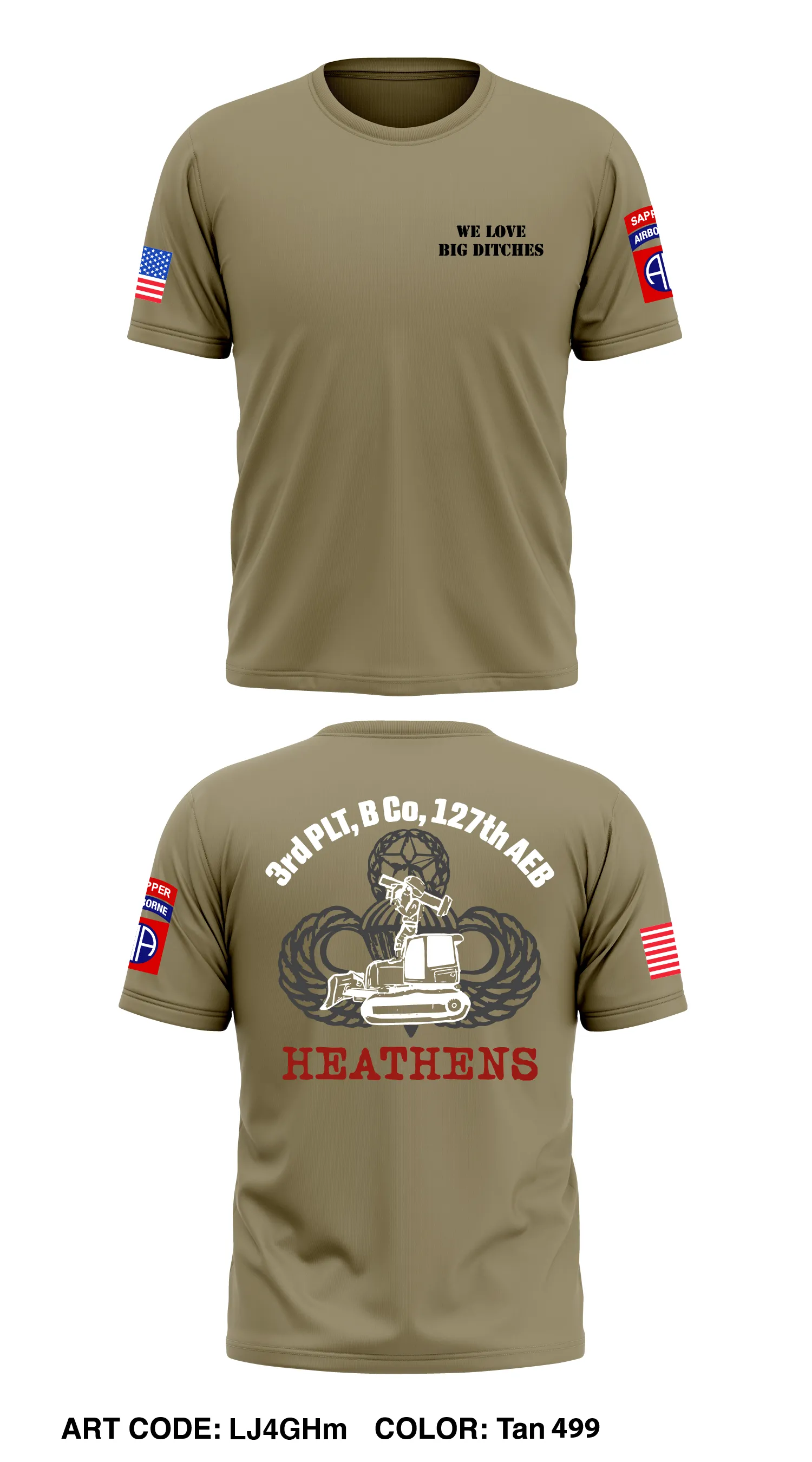 Heathens 127th AEB Core Men's SS Performance Tee - LJ4GHm