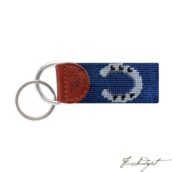 Horseshoe Needlepoint Key Fob (Classic Navy)